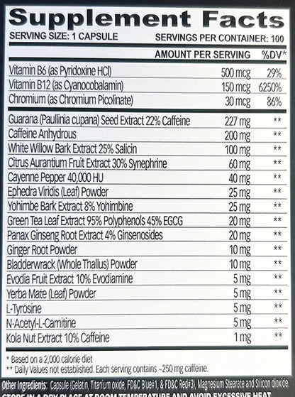 Cloma Pharma, Asia Black 25, 100 cápsulas