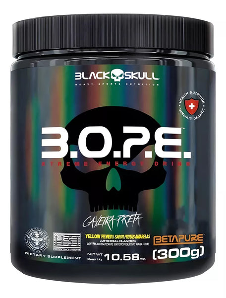 Pré Treino B.O.P.E.  300g - Black Skull Sabor Frutas Amarelas