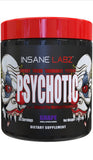 Insane Labz Psychotic, Pó Pré-Treino de Alto Estímulo, Energia Extrema e Duradoura, Foco e Resistência com Beta Alanina, Creatina Monohidratada e DMAE, 35 Porções (Grape)