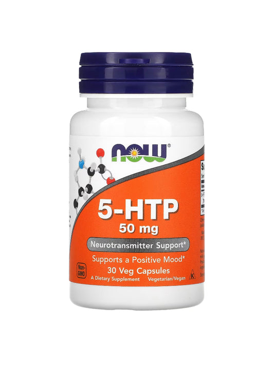 Now Foods, 5-HTP, 50 mg, 30 Capsulas Vegetais