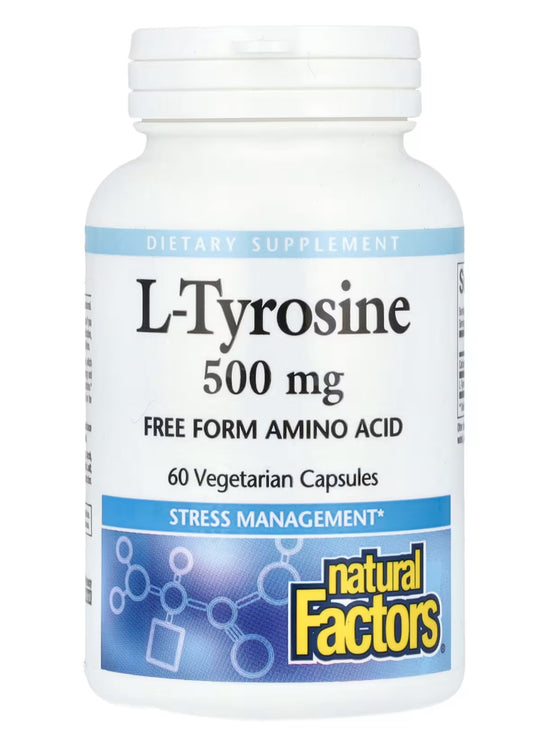 Natural Factors, L-Tyrosine, 500mg, 60 cápsulas
