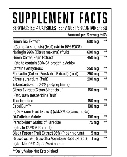 Hi-Tech Pharmaceuticals, inc., Fastin Rapid Fat Burner, 60 Comprimidos