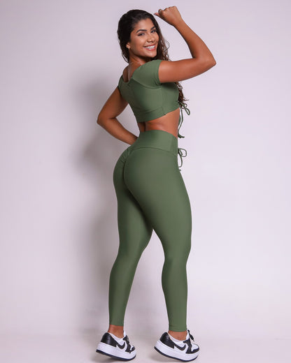 Conjunto Calça Legging Empina Floresta - Tamanho Único