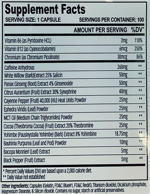 Cloma Pharma, Methyldrene Elite 25 Super Intense, 100 cápsulas