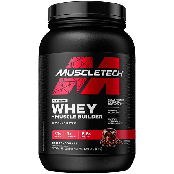 MuscleTech, Platinum Whey + Muscle Builder, Triple Chocolate 1.8 lbs