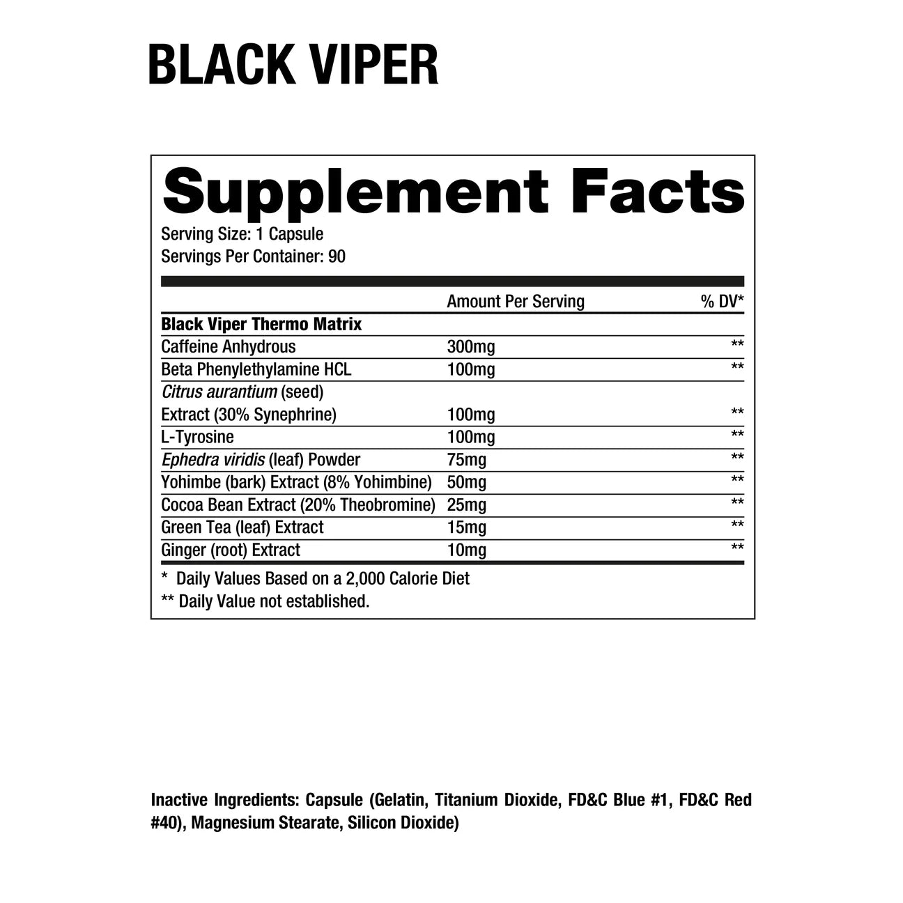 Dragon Pharma, Black Viper, 90 cápsulas