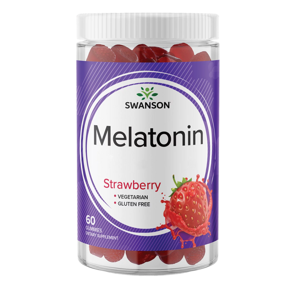 Swanson Melatonin Gummies - Strawberry 2.5 mg 60 Gummies