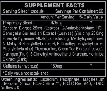 • Stimerex Hardcore Original – Fórmula Extrema com Efedrina 25mg (90 Tabs)