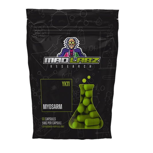 Myosarm YK-11 5mg – Mad Labz Research | Força Extrema & Densidade Muscular | 60 Cápsulas