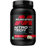 MuscleTech, Nitro Tech Whey Protein Vanilla Cream 2.21 lbs (1 kg)Whey Protein Powder Isolado e Peptídeos Proteína + Creatina para ganho muscular Construtor muscular para homens e mulheres