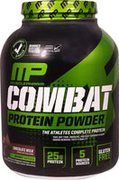 MusclePharm Combat Protein Powder, mistura de 5 proteínas, leite com chocolate, 4,1 libras, 52 porções
