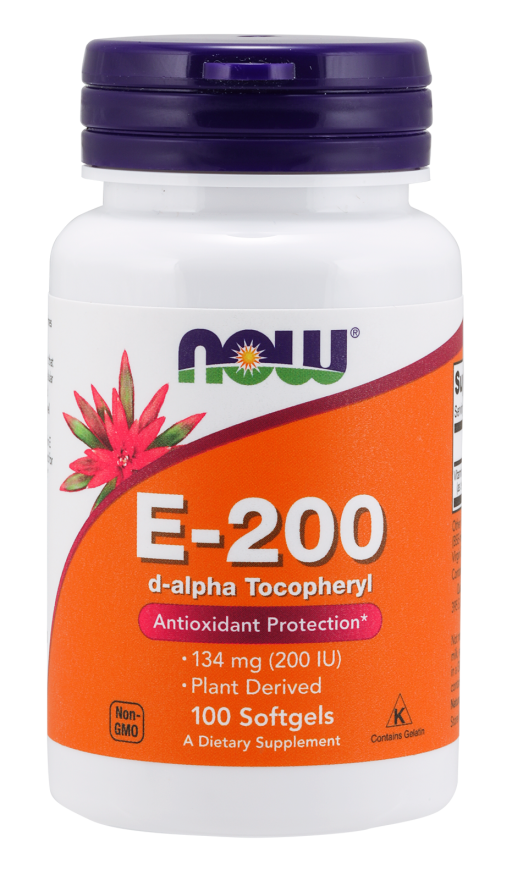 Vitamina E-200 Natural NOW Foods 100 cápsulas
