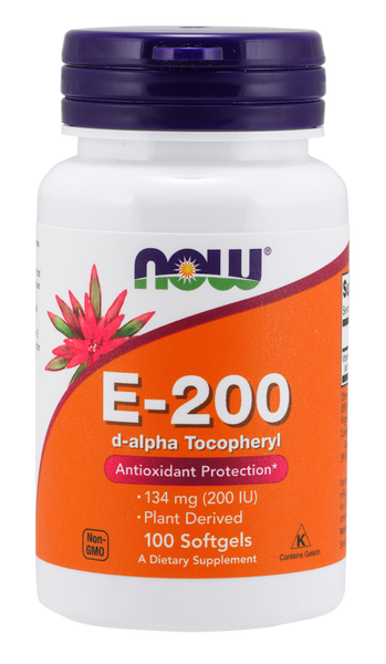 Vitamina E-200 Natural NOW Foods 100 cápsulas
