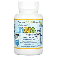 California Gold Nutrition, DHA mastigável para crianças, sabor morango-limão, 180 cápsulas moles