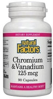 Natural Factors, Chromium & Vanadium, 125 mcg, 90 Capsules