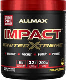 ALLMAX Nutrition - Impact Igniter Extreme Pre Workout Powder - com malato de citrulina, beta - alanina, cafeína, taurina e betaína anidra (manga abacaxi) 40 doses