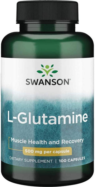 Swanson Aminoácido L-glutamina 500mg 100 Cápsulas