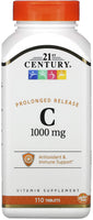 Suplemento vitamínico de liberação prolongada C-1000mg do século 21, 110 comprimidos