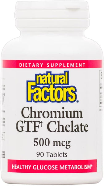 Natural Factors, Chromium GTF Chelate, 500 mcg, 90 Tablets