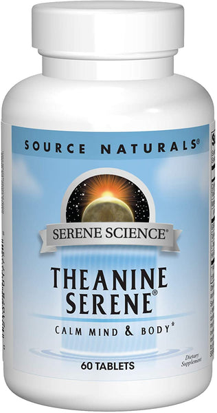 Source Naturals Serene Science L-teanina com magnésio e GABA - 60 comprimidos