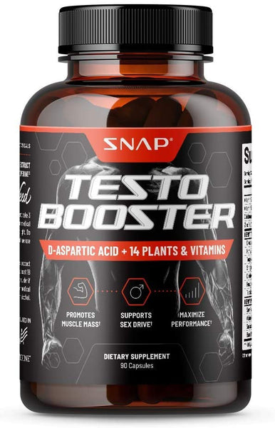 Snap Testosterone Booster for Men - Promove o crescimento muscular, Booster para o impulso sexual masculino, aumentando a energia natural, resistência e força, Tongkat Ali, outras vitaminas poderosas 60 Capsules