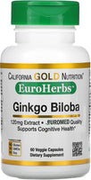 Ginkgo Biloba Extract, EuroHerbs, European Quality, 120 mg, 60 Veggie Capsules, California Gold Nutrition