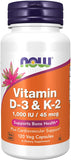 Now Vitamin D-3 & K-2 120 Capsules