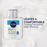 NIVEA MEN Sensitive Cooling Post Shave Balm com Vitamina E, Camomila e Extratos de Algas Marinhas
