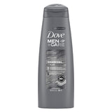 DOVE MEN + CARE Men+Care Shampoo para cabelos de aparência saudável Argila de carvão Limpadores à base de plantas derivados naturalmente, fresco, 300 g