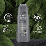 DOVE MEN + CARE Men+Care Shampoo para cabelos de aparência saudável Argila de carvão Limpadores à base de plantas derivados naturalmente, fresco, 300 g