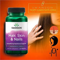 Swanson Hair Skin Nails 60 abas com L-cisteína