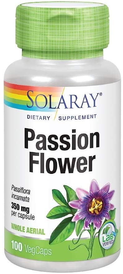 Solaray, Passion Flower - Healthy Relaxation - 350 MG (100 Capsules)