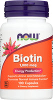 NOW Foods Biotina 1000 MCG - 100 cápsulas