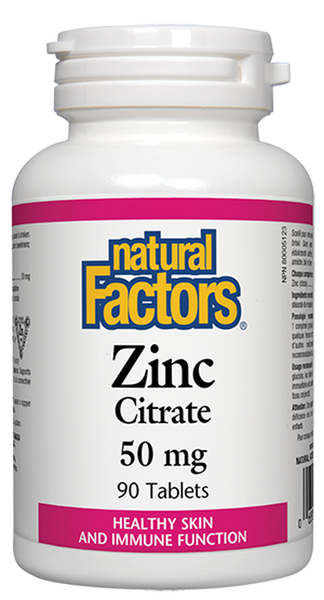 Natural Factors Zinc Citrate 50 mg (90 tabs)