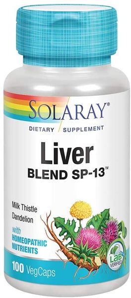 Solaray Liver Blend SP-13 | Suporte Saudável para o Fígado e os Rins. 100 cápsulas