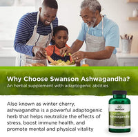 Swanson Premium Ashwagandha Powder Supplement: 450 MG Ashwagandha Root Dried Powder - Pure Ashwagandha  - 100 Capsules