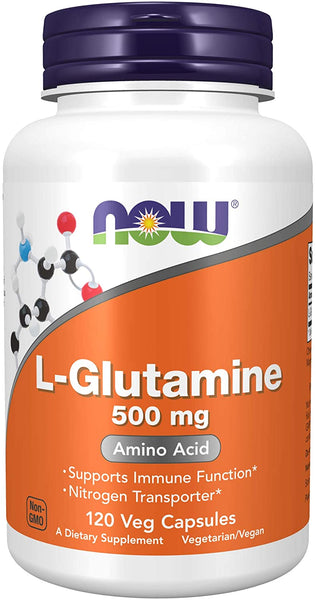 Now Foods, L-Glutamina, 500 mg, 120 Cápsulas