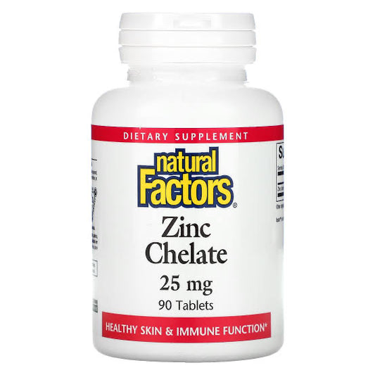 Natural Factors, Zinco Quelato, 25 mg, 90 Comprimidos