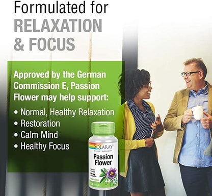 Solaray, Passion Flower - Healthy Relaxation - 350 MG (100 Capsules)