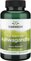 Swanson Premium Ashwagandha Powder Supplement: 450 MG Ashwagandha Root Dried Powder - Pure Ashwagandha  - 100 Capsules