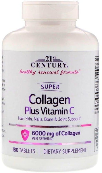21st Century, Super Collagen Plus Vitamin C, 6000 mg, 180 Tablets
