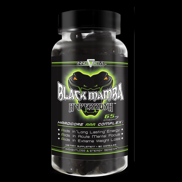 Black Mamba Hyperrush de Laboratórios Inovadores 90 Cápsulas - 65 mg de Ephedra