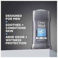 Dove Men+Care Clean Comfort Desodorante em bastão para homens Fragrância refrescante 76g (2,7 oz) Dove Men+Care Clean Comfort Antitranspirante em bastão